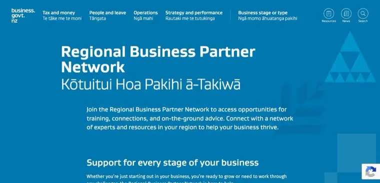 Screenshot of business.govt.nz