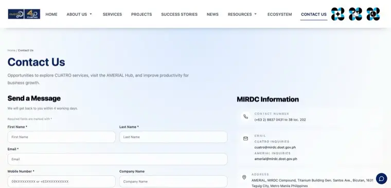 Screenshot of amerial.dost.gov.ph