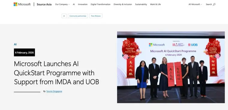 Screenshot of news.microsoft.com