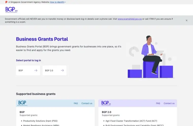 Screenshot of businessgrants.gov.sg