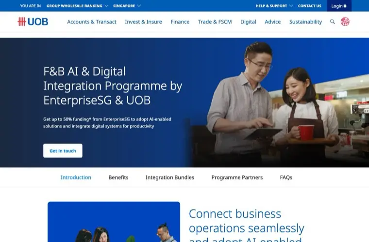 Screenshot of uob.com.sg